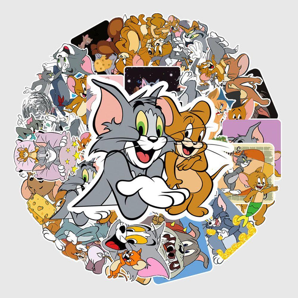 Sticker Tom & Jerry Chống Thấm Nước Trang Trí Nhật Ký Ván Trượt / Laptop / Xe Máy
