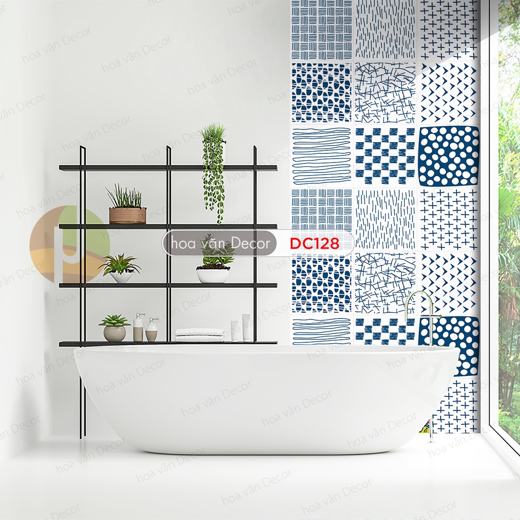 Decal gạch bông dán bếp, dán tường không thấm nước, SO.20cm