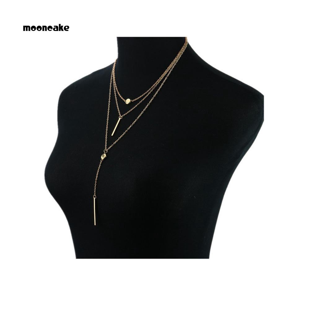 Dây chuyền nhiều lớp mặt tròn phong cách boho thời trang