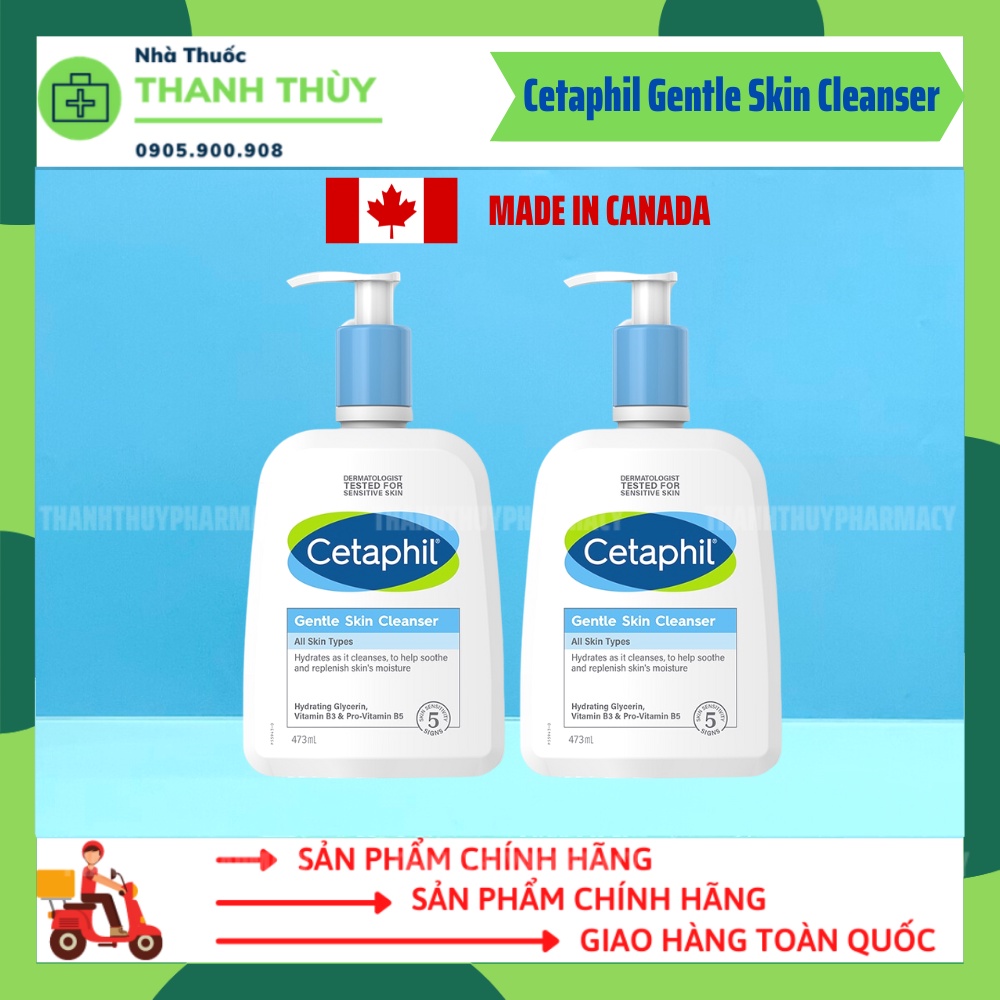 🅼🅰🅳🅴 🅸🅽 🅲🅰🅽🅰🅳🅰 Cetaphil Gentle Skin Cleanser [Chai 500ml] Sữa Rửa Mặt Dịu Nhẹ, Không Gây Kích Ứng, Làm Sạch Da  An Toàn