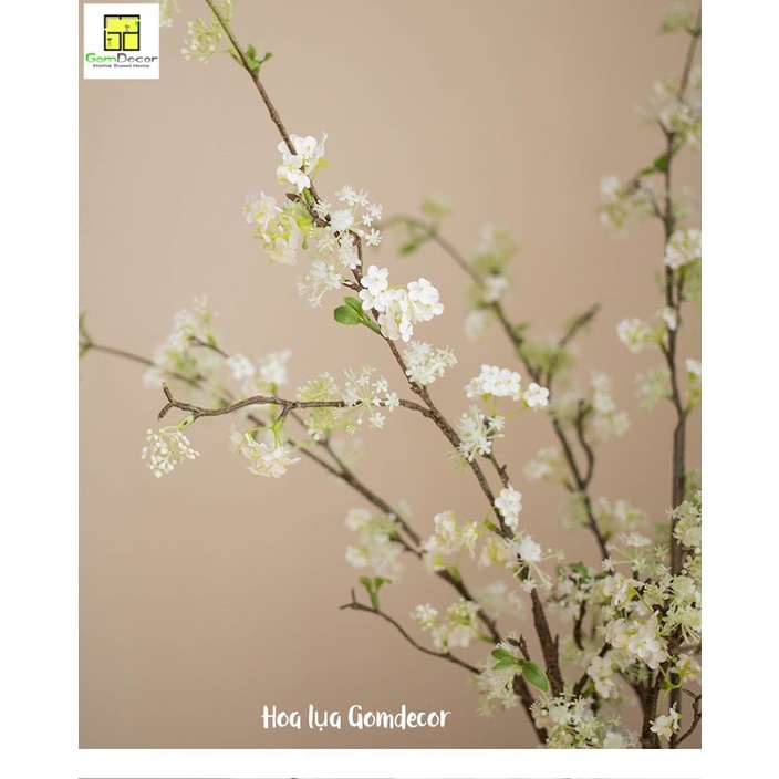 Cành hoa mận giả hoa tuyết mai hoa lê giả hoa lụa cao cấp