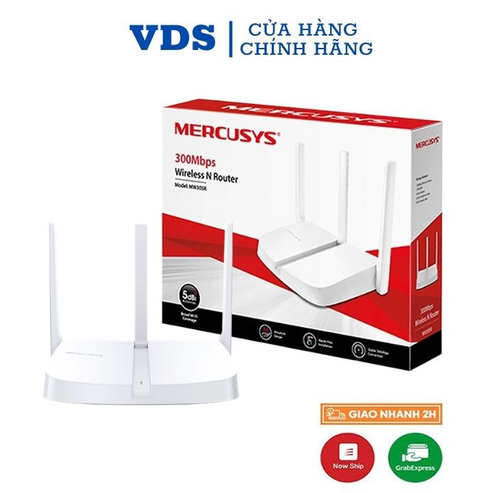 Bộ phát wifi 3 râu mercusys router wifi chuẩn N tốc độ 300Mbps MW305R bảo hành 24 tháng - VDS shop