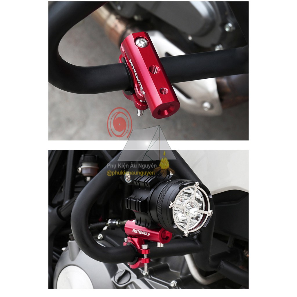 Bộ giá đỡ bình nước Motowolf cho xe máy dành cho ghi đông và chân kiếng xe