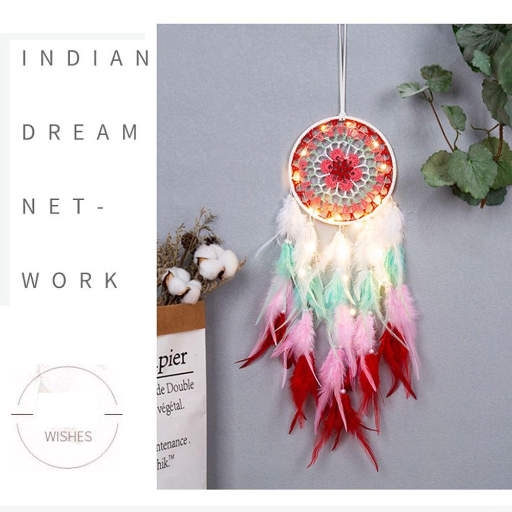 YIYU 1 Lưới Bắt Giấc Mơ Có Đèn Trang Trí Giáng Sinh