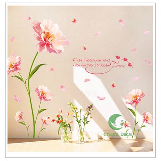 Decal dán tường hình hoa trang trí