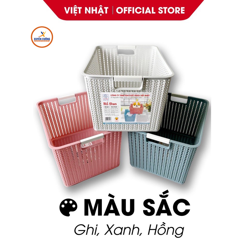 rổ đan mây đa năng tiện lợi nhựa việt nhật 3 kích thước No 3415