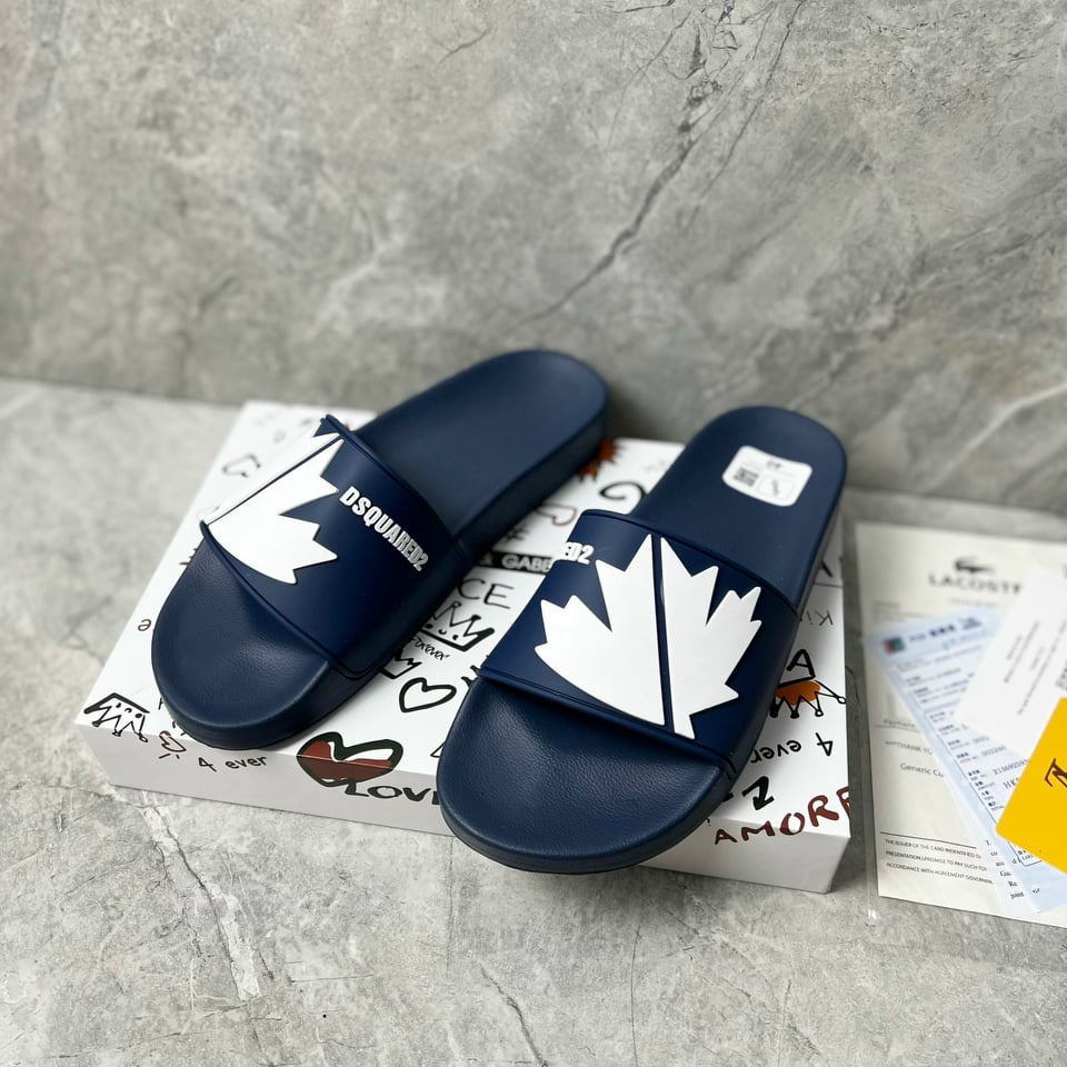 🔥HÀNG CAO CẤP🔥Dép lê nam quai ngang dsquared2 họa tiết chiếc lá siêu đẹp