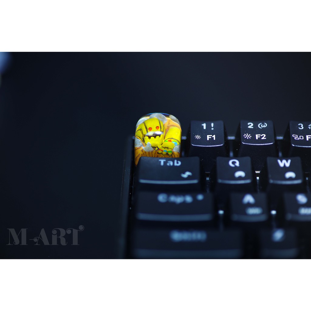 Nút bàn phím cơ resin (Sự trỗi dậy của Robot). Nhựa resin trong suốt. Rise of robot keycap, keycap thiết kế thủ công