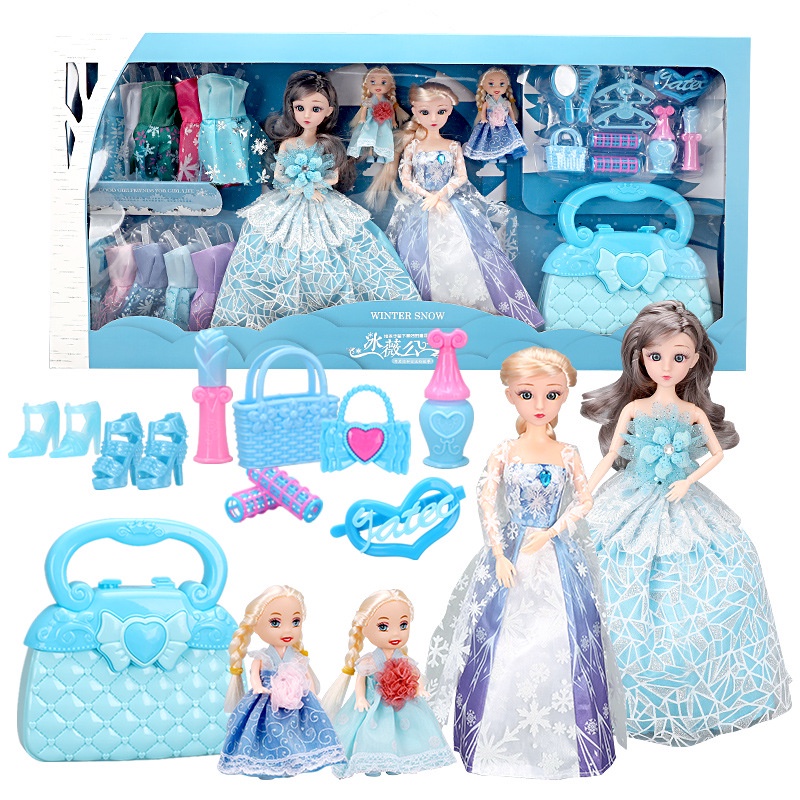Đồ chơi bé gái, búp bê barbie chính hãng công chúa băng Elsa full hộp quà tặng