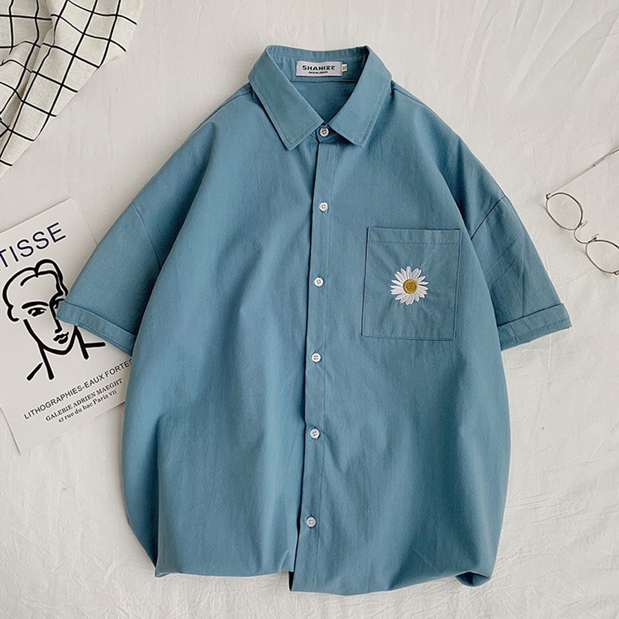 [Freeship đơn từ 0đ] [ FULL SIZE + ẢNH THẬT ] Áo sơ mi hoa cúc chất liệu đũi mát mè hè xuân | BigBuy360 - bigbuy360.vn
