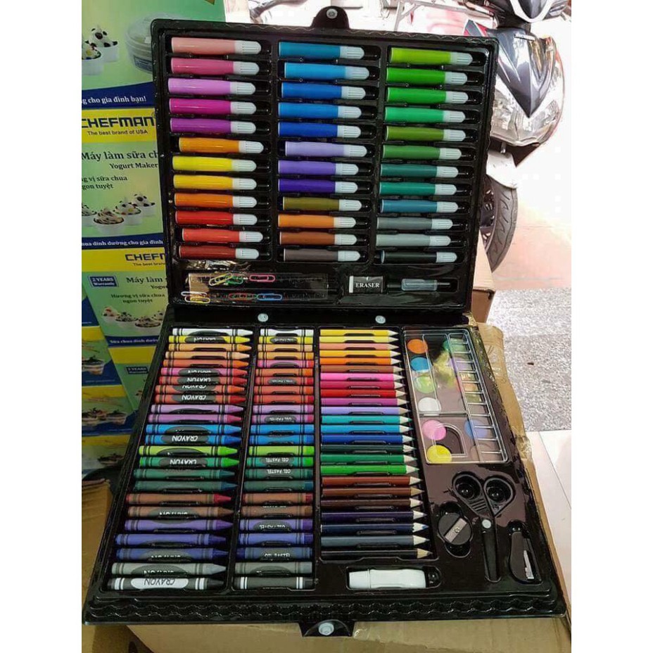 Bộ Màu 150 Chi Tiết đủ loại từ màu chì, màu sáp, màu nước cho bé .ĐTLV
