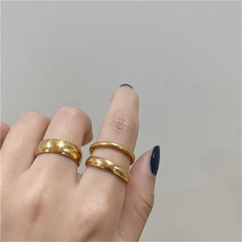 Nhẫn kim loại phong cách Hàn Quốc đơn giản chất lượng cao