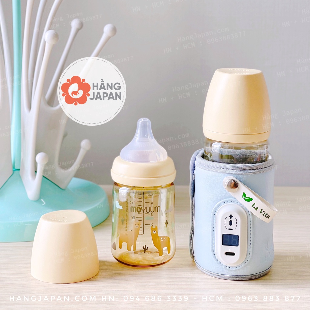 Túi hâm ủ bình sữa di động thông minh, máy ủ hâm bình sữa sạc bằng USB LAVITA