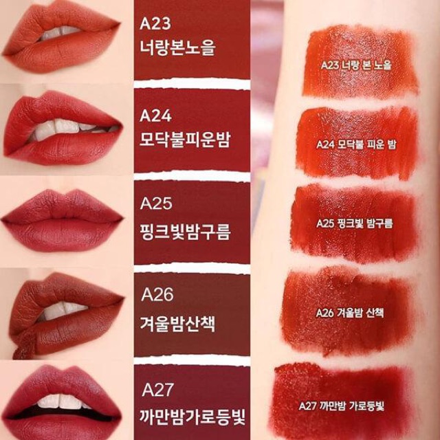 [Hot trend] Son Black Rouge Air Fit Velvet Tint ver7 mẫu mới màu 33-37