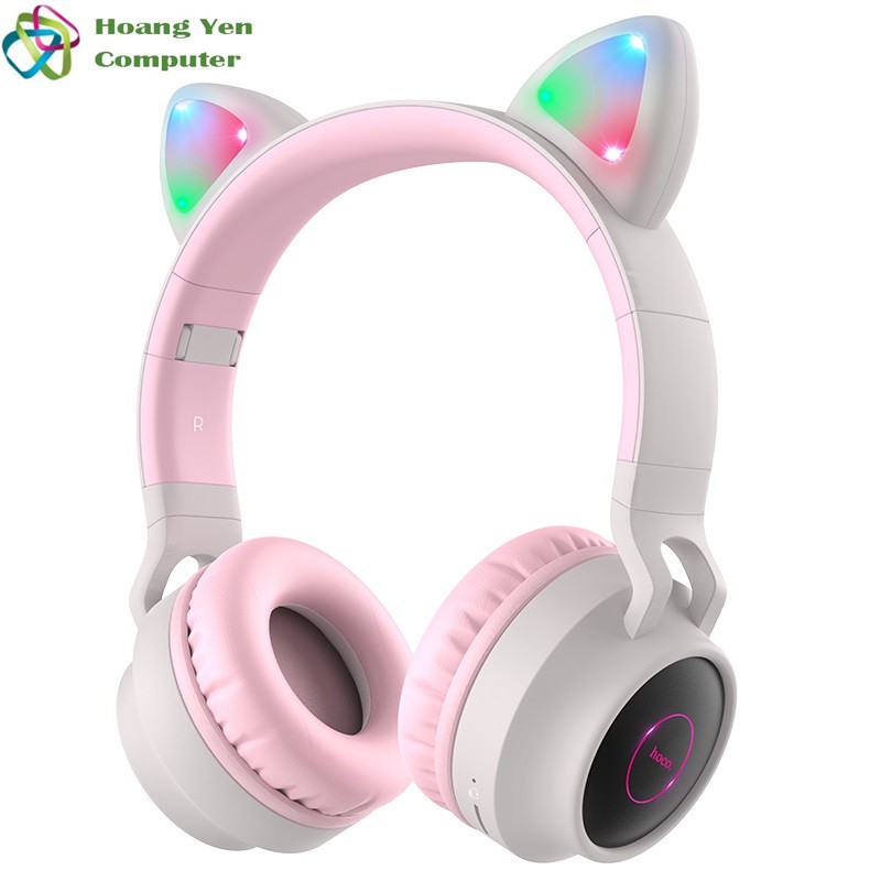 Tai Nghe Mèo Chụp Tai Bluetooth Hoco W27 Có Đèn Led - BH 1 Năm Chính Hãng - Hoàng Yến Computer