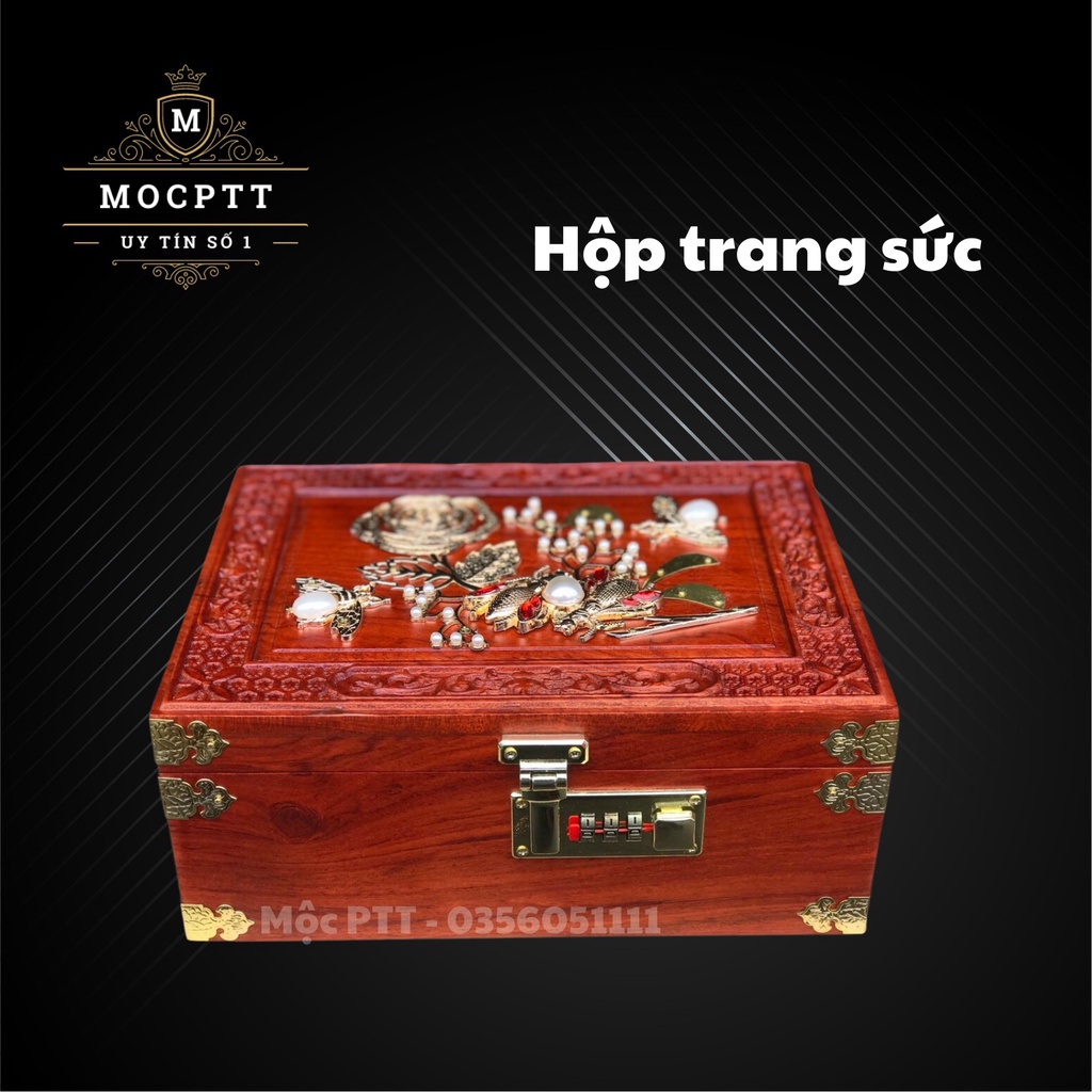 Hộp Trang Sức Gỗ Hương Đá Sang Trọng Lịch Thiệp Quà Tặng Tuyệt Vời Cho Chị Em