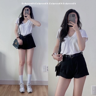 Áo thun cổ tim trơn 548