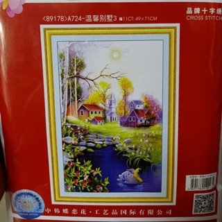 Tranh thêu chữ thập Phong cảnh A724 (49x71) chưa thêu