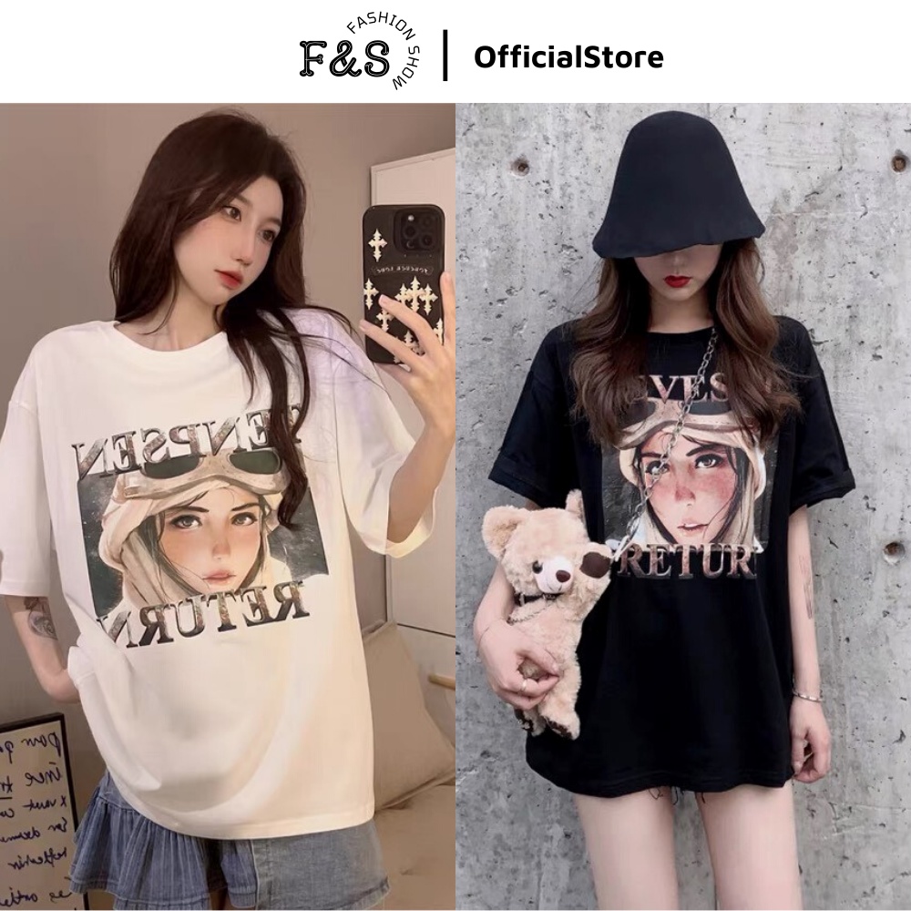 Áo thun tay lỡ unisex TENPSEN RETURN - Áo phông F&amp;S nam nữ form rộng cho cặp đôi phong cách hàn quốc