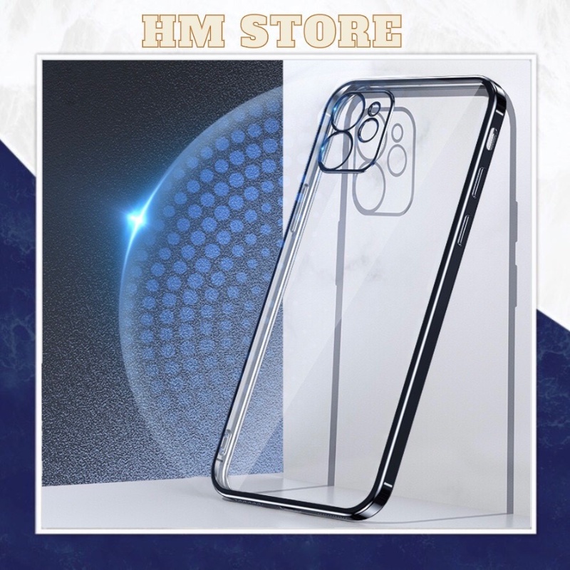 Ốp lưng CẠNH VUÔNG LƯNG TRONG SUỐT dành cho 7plus/8plus/x/xs/xr/xsmax/11/11pro/11promax/12/12pro/12promax/13/13promax