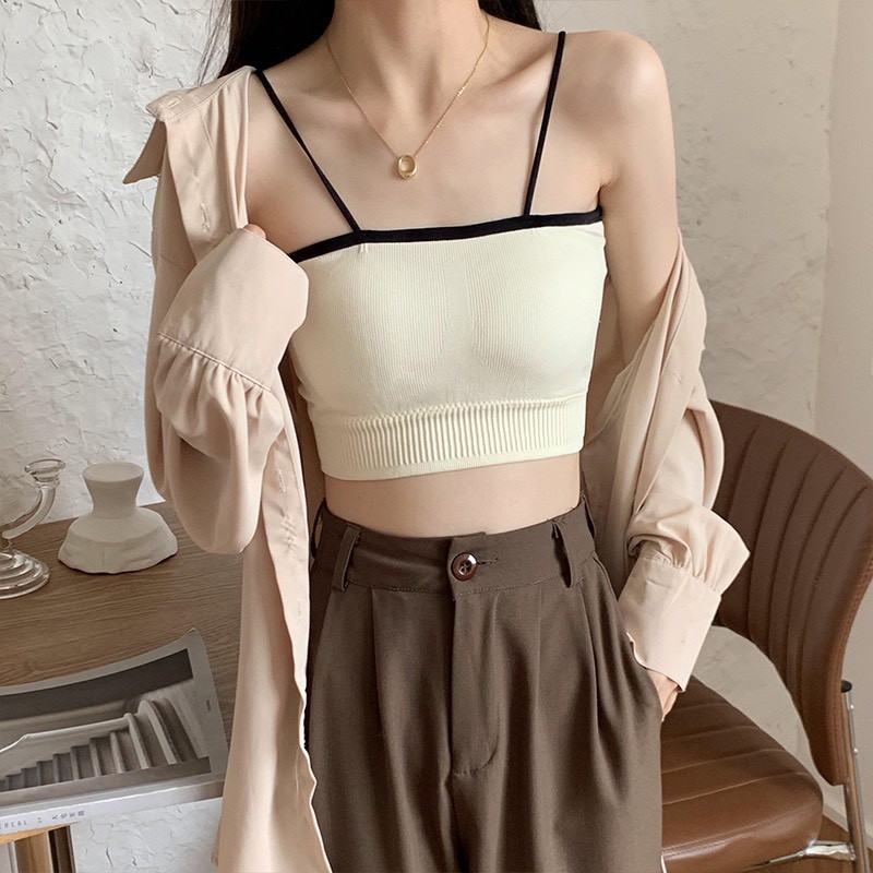 Áo Bra Cotton Nhiều Màu Phối Viền Đen Cá Tính 7580