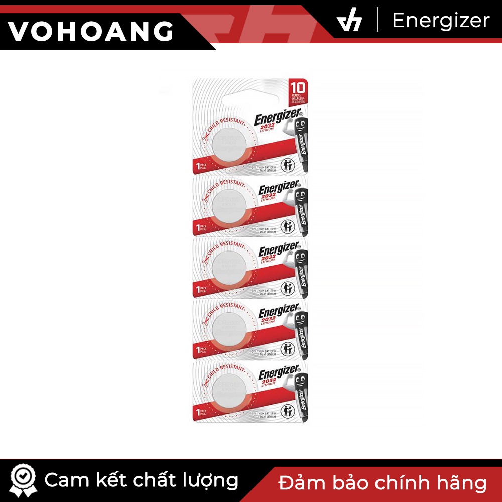 Pin remote xe máy xe hơi - Vỉ 5 viên Energizer E-CR2032