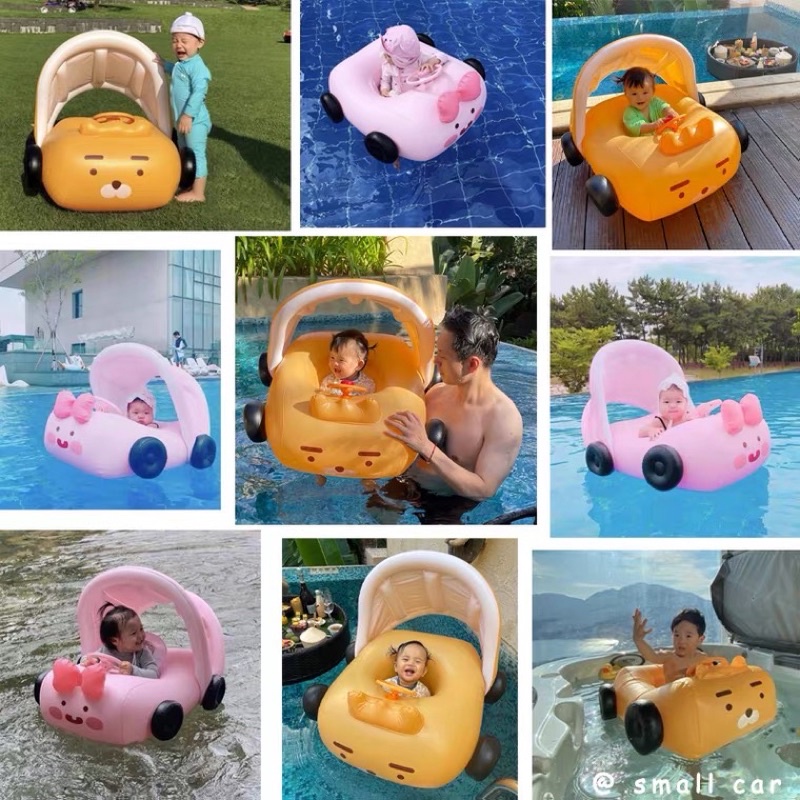 Phao bơi cho bé tập bơi có mái che, phao bơi chống lật hình ô tô đáng yêu cho trẻ em