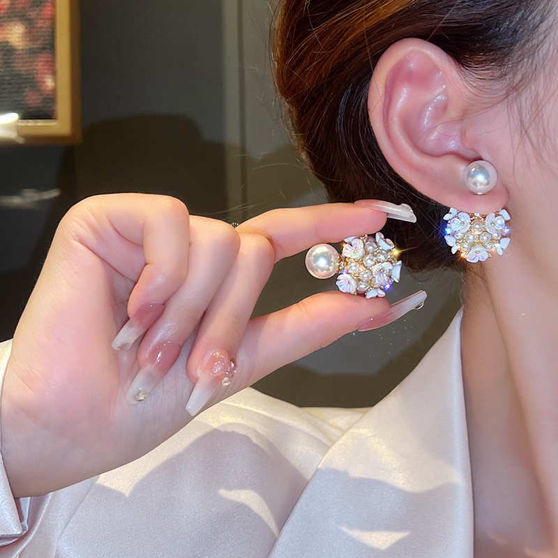 Khuyên Tai Hình Bông Hoa Đính Đá Zircon Có Thể Tháo Rời Hai Công Dụng Sang Trọng Dành Cho Nữ