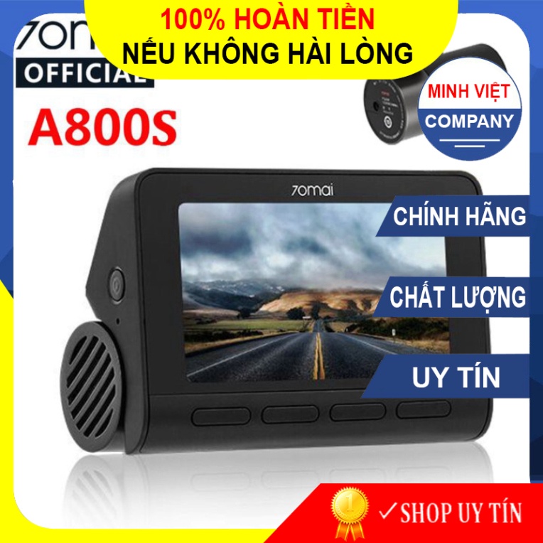 Camera hành trình ô tô thương hiệu Xiaomi 70mai, Bản Quốc Tế cao cấp A800S, 4K, Wifi