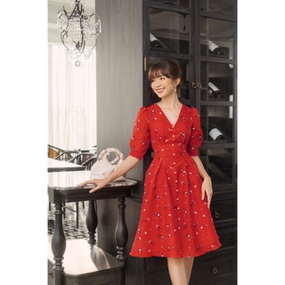 Váy chiết eo tay lỡ 3VA474RD Lep'