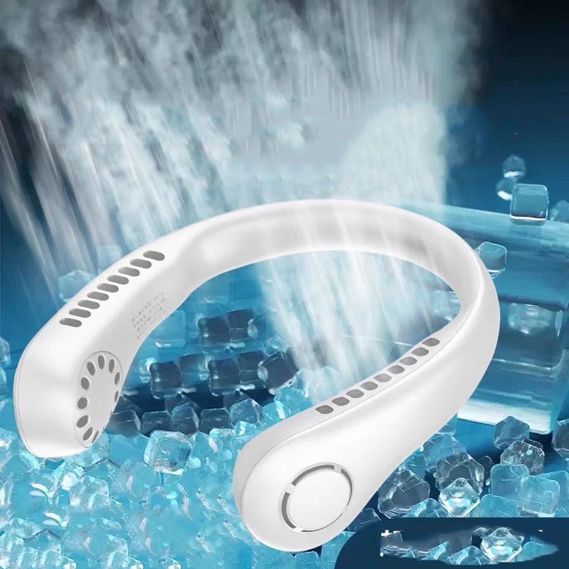 Quạt đeo cổ mini có đèn hình led mẫu mới 2022