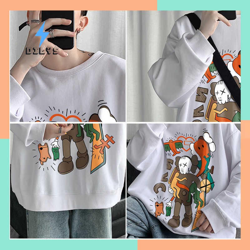 [XẢ KHO GIÁ RẺ BAO CHẤT] Áo Sweater Unisex Nam Nữ Form Rộng Dễ Phối Đồ In Hình Phong Cách, Áo 2 Màu Cá Tính | BigBuy360 - bigbuy360.vn