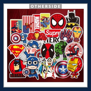 SET 50 MIẾNG STICKER AVENGER MARVEL DC CHỐNG NƯỚC DÁN NÓN BẢO HIỂM, LAPTOP, VALI, TỦ, BÀN HỌC, XE MÁY