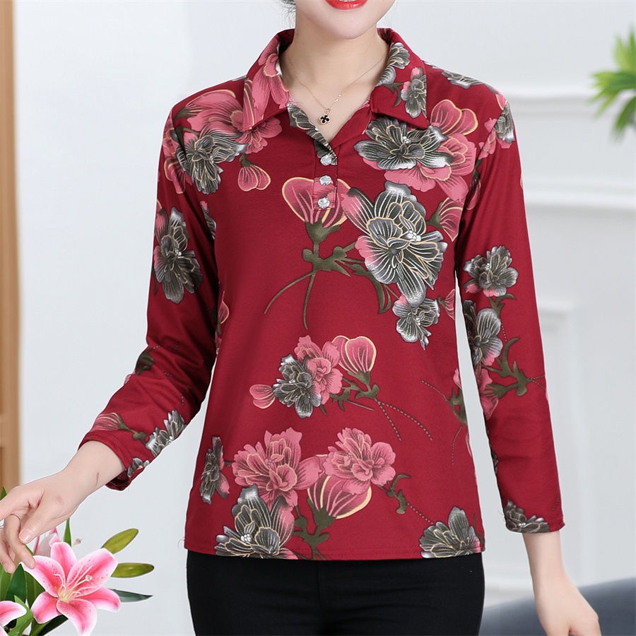 Áo Thun Tay Dài Mỏng Dáng Rộng Thời Trang Xuân Hè Mới Dành Cho Nữ Trung Niên Và Người Lớn Tuổi