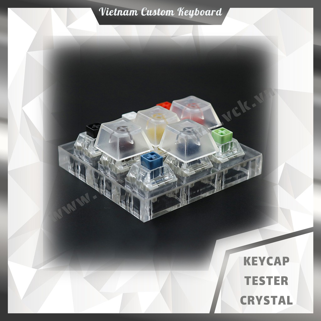 Keycap Tester Crystal | Gắn Switch Tester | Keycap R4 Nhựa ABS Trong Suốt Siêu Dày Dùng Cho Bàn Phím Cơ | VCK