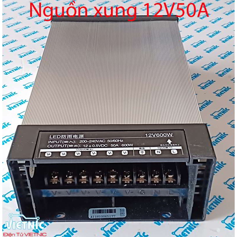 NGUỒN 12V 50A NGOÀI TRỜI- BỘ CHUYỂN ĐỔI NGUỒN 220V SANG 12V 50A NGOÀI TRỜI