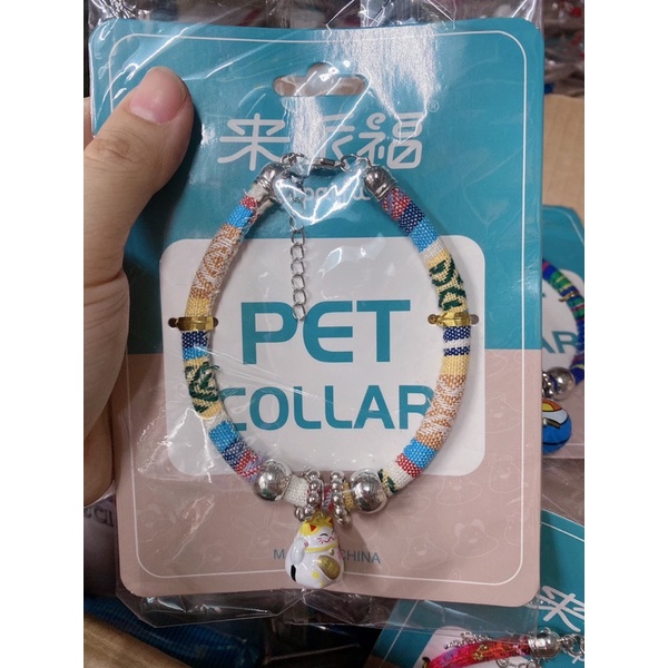 VÒNG CỔ THỔ CẨM CHUÔNG THÚ CHO CHÓ MÈO