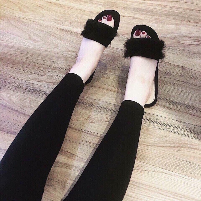 Dép lông quai ngang nữ thời trang shop sẵn đủ size 36-39, dép kiểu nữ thời trang