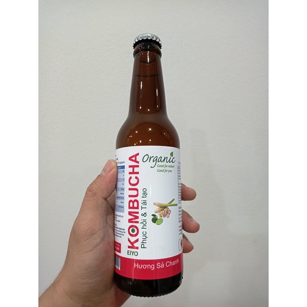 TRÀ KOMBUCHA ORGANIC -  HƯƠNG SẢ CHANH (Thùng 6 CHAI).