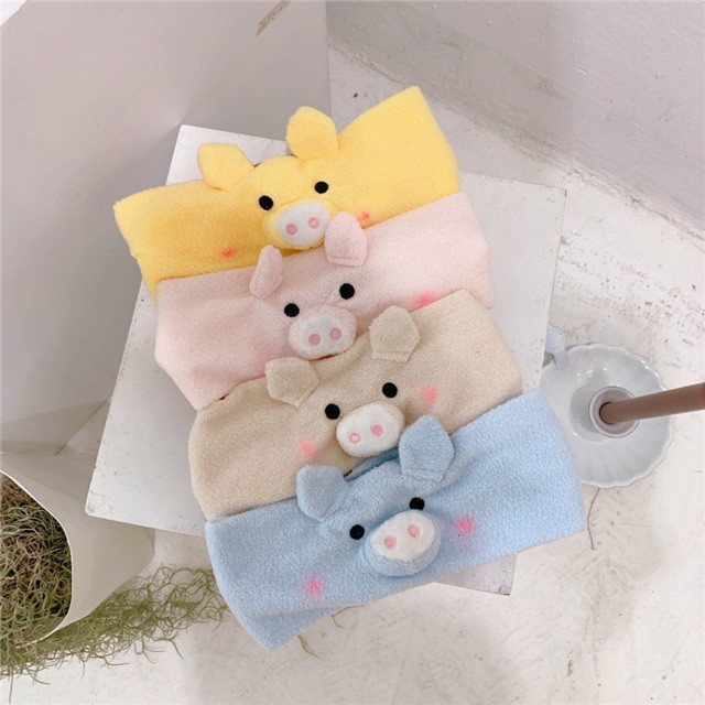 Băng Đô Rửa Mặt ❤️ Ebi Store - Freeship ❤️ Băng Đô Tẩy Trang Mặt Lợn Đáng Yêu Cute Mềm Mịn Không Gẫy Tóc