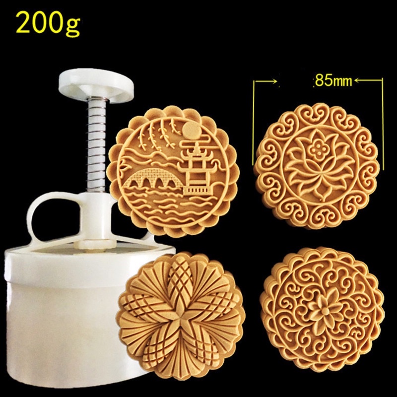 Khuôn trung thu lò xo 2022 - 4 mặt 200g mẫu 281