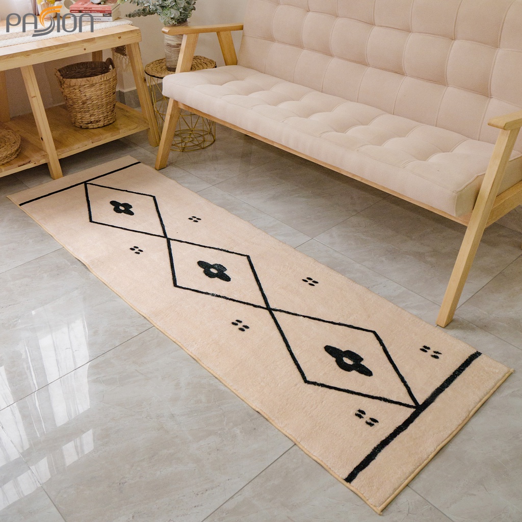 Thảm Lau Chân, Thảm Trải sàn Lông Cừu Mềm Trang Trí Chân Giường Học Tiết Nordic Vintage