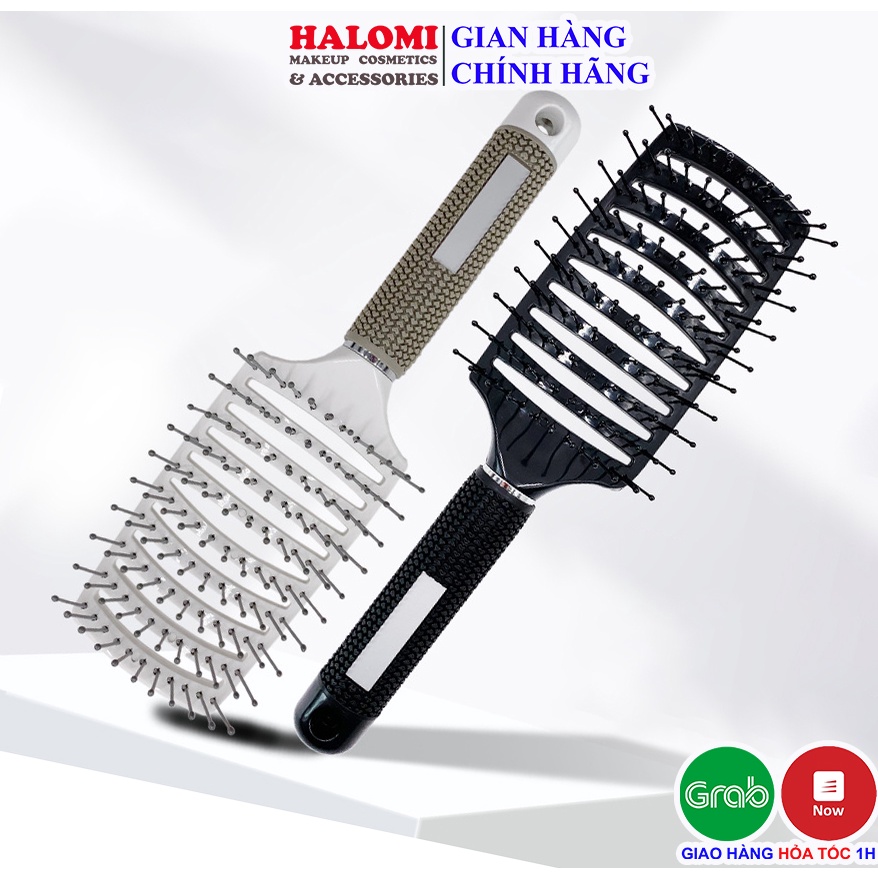 Lược bán nguyệt gỡ rối tạo phồng tóc, lược sấy tạo kiểu tóc cỡ lớn chuyên dùng làm tóc HALOMI