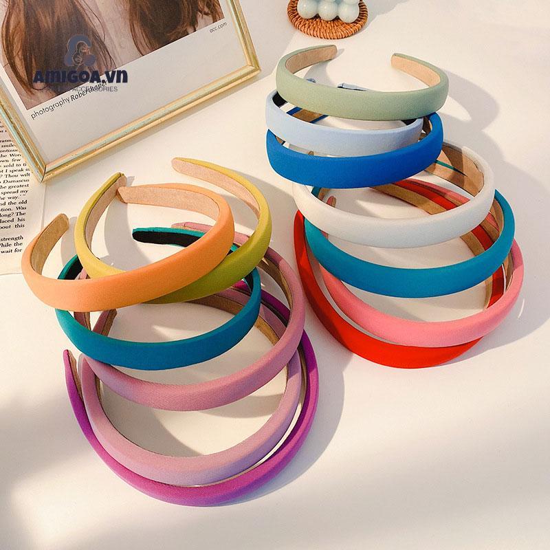 Băng Đô Cài Tóc Dạng Nhấn Màu Kẹo Ngọt Đơn Giản