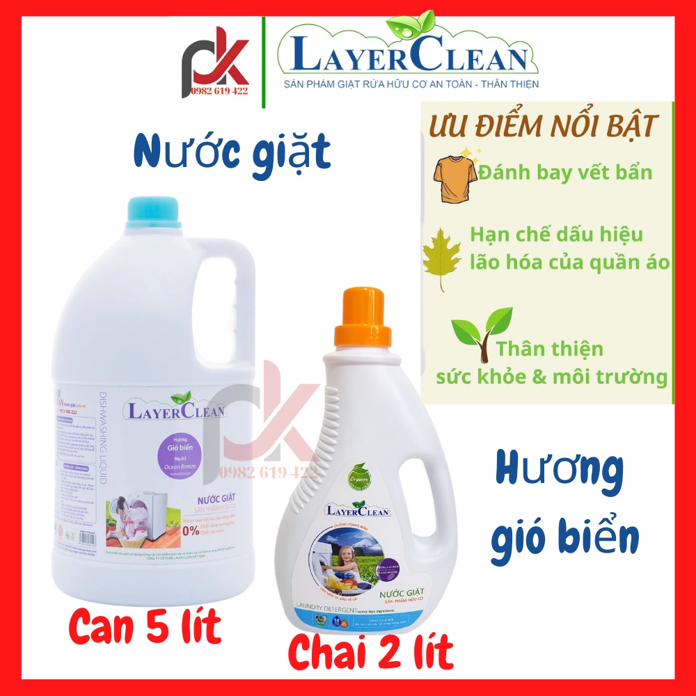 Hàng Chính hãng - Nước giặt hữu cơ LayerClean hương gió biển, Hương nước hoa
