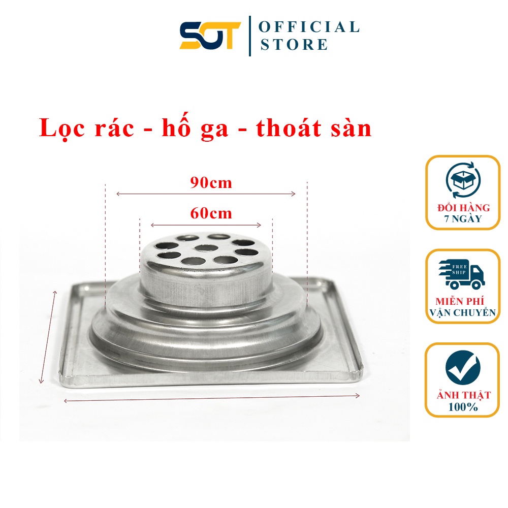 Phễu sàn lọc rác hố ga kích thước 20x20cm mặt tròn inox cỡ lớn inox 201