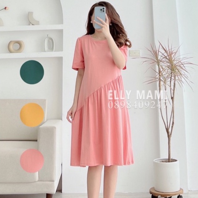 ( 40kg - 95kg ) Đầm Bầu Thun , Suông Đuôi Cá Chéo Mặc Thoải Mái Suốt Thai Kì & Sau Sinh Thiết Kế