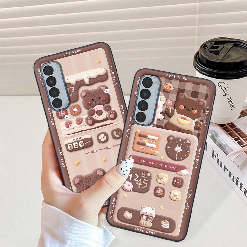 Ốp lưng Oppo Reno 4 / Reno 4 Pro / Reno 4 in hình gấu cute,bò sữa 3D cute dễ thương bảo vệ điện thoại.
