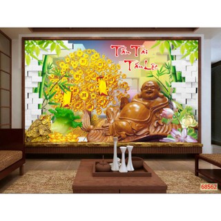 Tranh 3d tấn tài tấn lộc kt ngang 1.25m*0.8m có keo sẵn