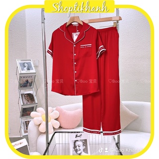 Đồ Bộ Mặc Nhà - Đồ Ngủ Tay Ngắn Pyjama Lụa Latin Siêu Mềm Mại
